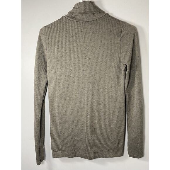 Athleta Turtleneck Women's XSMALL Brown Ribbed Long Sleeve Base Layer Thumbcuffs - Picture 5 of 8